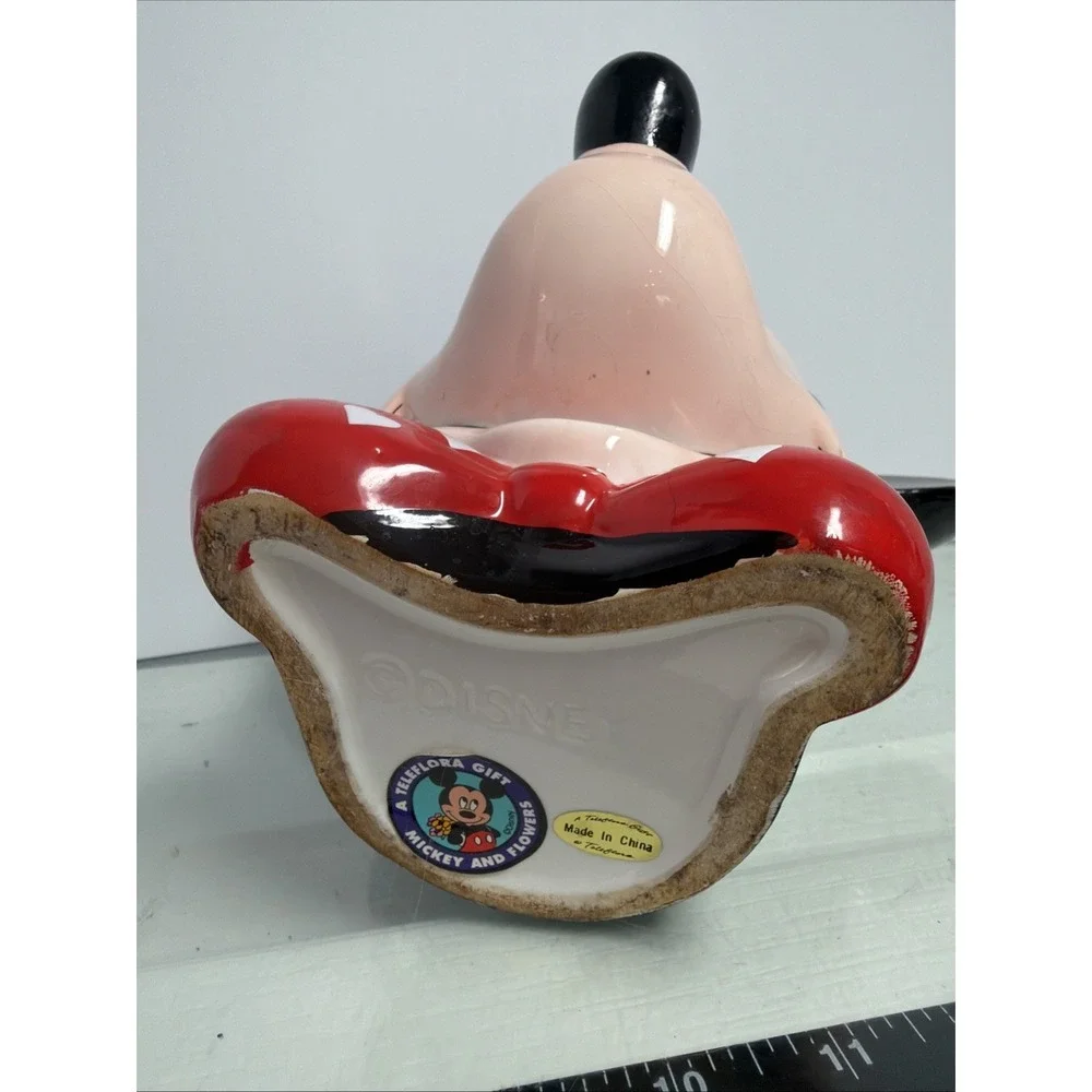 Disney Mickey Mouse Head Flower Vase Planter Hearts Bow Tie Figurine Teleflora